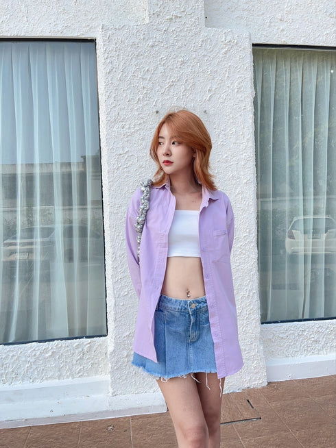 WANWAN Collar Cotton Shirt